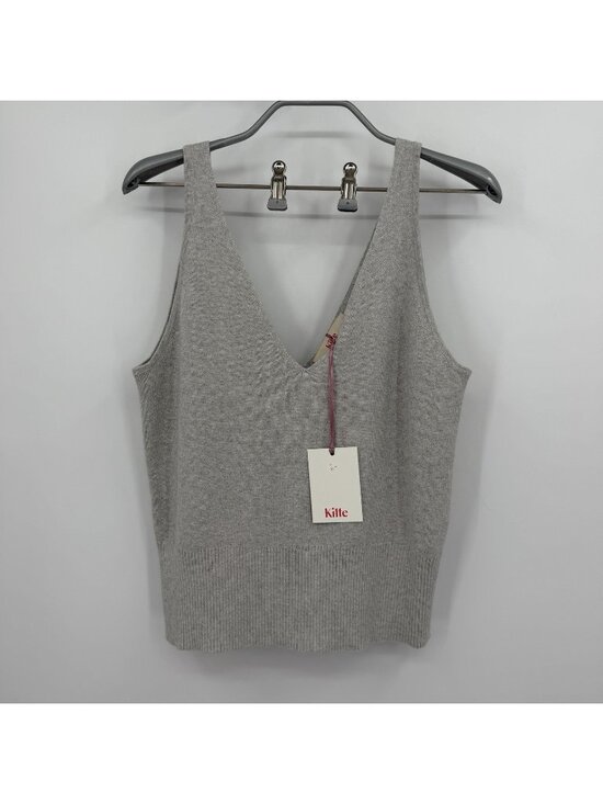 Kilte Tops - Kilte Collection Rei Tank in Heather Grey Cotton-Cashmere size 2/M V-Neck Top